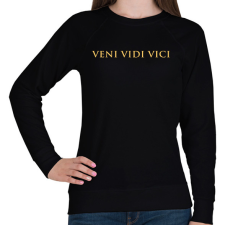 PRINTFASHION Veni Vidi Vici Gold - Női pulóver - Fekete női pulóver, kardigán