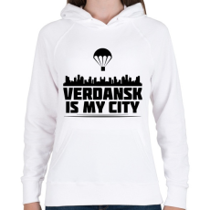 PRINTFASHION Verdansk - Női kapucnis pulóver - Fehér