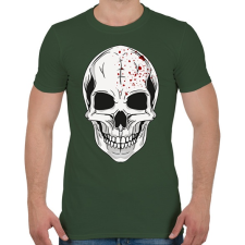 PRINTFASHION Véres koponya - Férfi póló - Katonazöld férfi póló