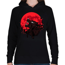 PRINTFASHION Vérfarkas és vérhold - Női kapucnis pulóver - Fekete női pulóver, kardigán