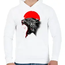 PRINTFASHION Vérfürdő - Férfi kapucnis pulóver - Fehér férfi pulóver, kardigán