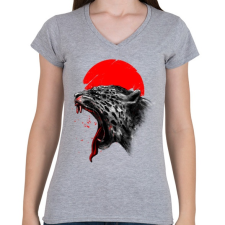 PRINTFASHION Vérfürdő - Női V-nyakú póló - Sport szürke női póló