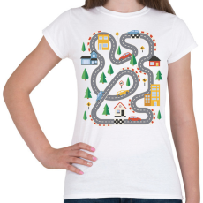 PRINTFASHION Versenypálya - Női póló - Fehér