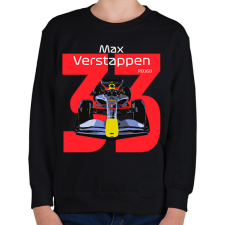 PRINTFASHION Verstappen 33 autóversenyző - fehér felirat - Gyerek pulóver - Fekete gyerek pulóver, kardigán