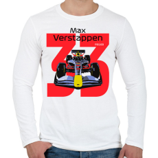 PRINTFASHION Verstappen 33 autóversenyző - fekete felirat - Férfi hosszú ujjú póló - Fehér