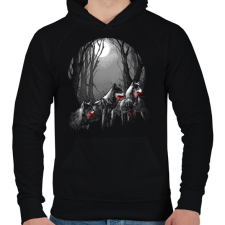 PRINTFASHION Vérszomjas falka - Férfi kapucnis pulóver - Fekete férfi pulóver, kardigán