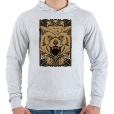 PRINTFASHION Vérszomjas farkas - Férfi kapucnis pulóver - Sport szürke férfi pulóver, kardigán