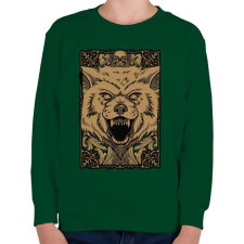 PRINTFASHION Vérszomjas farkas - Gyerek pulóver - Sötétzöld gyerek pulóver, kardigán