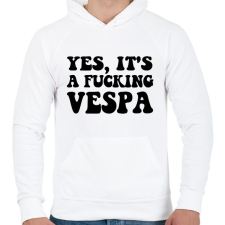 PRINTFASHION Vespa - Férfi kapucnis pulóver - Fehér férfi pulóver, kardigán