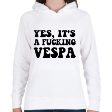 PRINTFASHION Vespa - Női kapucnis pulóver - Fehér női pulóver, kardigán