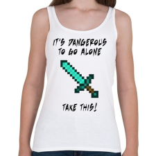 PRINTFASHION Veszélyes egyedül, ezt vidd magaddal! - Női atléta - Fehér női trikó
