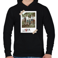 PRINTFASHION Vesztesek  - Férfi kapucnis pulóver - Fekete férfi pulóver, kardigán