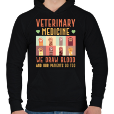PRINTFASHION Veterinary medicine - Állatgyógyászat - Férfi kapucnis pulóver - Fekete