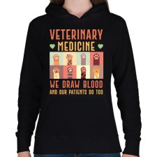 PRINTFASHION Veterinary medicine - Állatgyógyászat - Női kapucnis pulóver - Fekete női pulóver, kardigán
