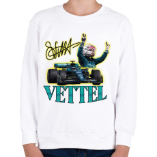 PRINTFASHION Vettel F1 - Gyerek pulóver - Fehér