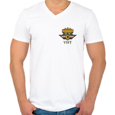 PRINTFASHION VHT - Férfi V-nyakú póló - Fehér férfi póló