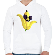 PRINTFASHION Vicces banán napszemüvegben - Férfi kapucnis pulóver - Fehér férfi pulóver, kardigán