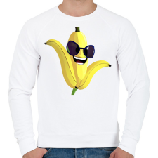 PRINTFASHION Vicces banán napszemüvegben - Férfi pulóver - Fehér férfi pulóver, kardigán