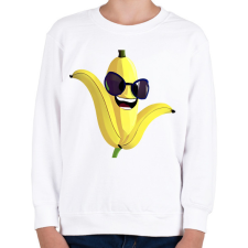 PRINTFASHION Vicces banán napszemüvegben - Gyerek pulóver - Fehér gyerek pulóver, kardigán
