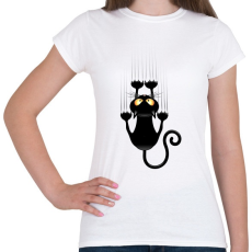 PRINTFASHION Vicces cicás póló - Női póló - Fehér