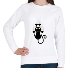 PRINTFASHION Vicces cicás póló - Női pulóver - Fehér női pulóver, kardigán