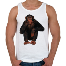 PRINTFASHION Vicces Csimpánz - Férfi atléta - Fehér atléta, trikó