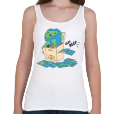 PRINTFASHION Vicces Föld bolygó - Női atléta - Fehér