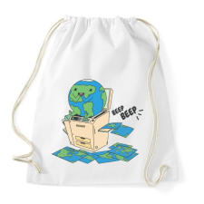 PRINTFASHION Vicces Föld bolygó - Sportzsák, Tornazsák - Fehér tornazsák