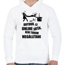 PRINTFASHION Vicces gamer minta - Férfi kapucnis pulóver - Fehér férfi pulóver, kardigán