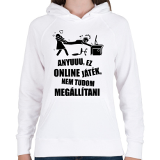 PRINTFASHION Vicces gamer minta - Női kapucnis pulóver - Fehér