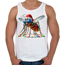 PRINTFASHION Vicces gonosz karácsonyi szúnyog - izzósorral - Férfi atléta - Fehér atléta, trikó