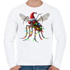 PRINTFASHION Vicces gonosz karácsonyi szúnyog - izzósorral - Férfi pulóver - Fehér