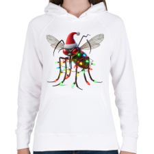 PRINTFASHION Vicces gonosz karácsonyi szúnyog - izzósorral - Női kapucnis pulóver - Fehér női pulóver, kardigán