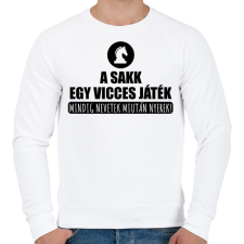 PRINTFASHION Vicces játék a sakk - Férfi pulóver - Fehér férfi pulóver, kardigán