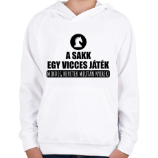 PRINTFASHION Vicces játék a sakk - Gyerek kapucnis pulóver - Fehér