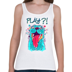 PRINTFASHION Vicces, játékos kutyás póló - Női atléta - Fehér