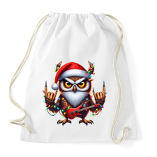 PRINTFASHION Vicces karácsonyi gitáros rocker party bagoly - Sportzsák, Tornazsák - Fehér tornazsák