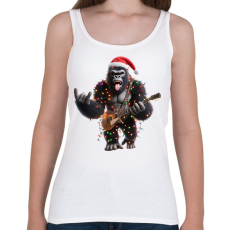 PRINTFASHION Vicces karácsonyi gitáros rocker party gorilla - Női atléta - Fehér