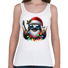 PRINTFASHION Vicces karácsonyi gitáros rocker party lajhár - Női atléta - Fehér női trikó