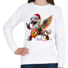 PRINTFASHION Vicces karácsonyi gitáros rocker party ló / Pegazus - Női pulóver - Fehér női pulóver, kardigán