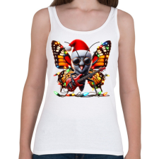 PRINTFASHION Vicces karácsonyi gitáros rocker party pillangó / lepke - Női atléta - Fehér női trikó