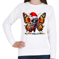 PRINTFASHION Vicces karácsonyi gitáros rocker party pillangó / lepke - Női pulóver - Fehér női pulóver, kardigán