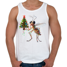 PRINTFASHION Vicces karácsonyi party szúnyog - Férfi atléta - Fehér atléta, trikó