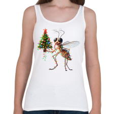 PRINTFASHION Vicces karácsonyi party szúnyog - Női atléta - Fehér női trikó