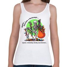 PRINTFASHION Vicces karácsonyi pulcsi / póló minta - csontváz - Női atléta - Fehér női póló