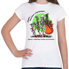 PRINTFASHION Vicces karácsonyi pulcsi / póló minta - csontváz - Női póló - Fehér női póló