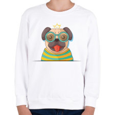 PRINTFASHION Vicces mopsz kutya - Gyerek pulóver - Fehér gyerek pulóver, kardigán