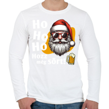 PRINTFASHION Vicces sörözős mikulás - Férfi hosszú ujjú póló - Fehér férfi póló