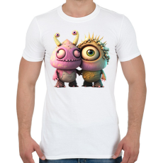 PRINTFASHION Vicces Szörnyecskés - cuki, csúnya, szerelmes minta - Férfi póló - Fehér