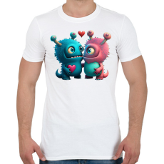 PRINTFASHION Vicces Szörnyecskés - cuki, csúnya, szerelmes minta - Férfi póló - Fehér